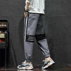 黑墙秋冬男士拼色大码休闲裤QT91098%棉2%纤维，男装休闲裤，星座617B