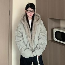 有货美式座山雕毛领连帽棉服棉衣男女冬季加厚ins外套LZ799-P117，男装棉衣，星座1008