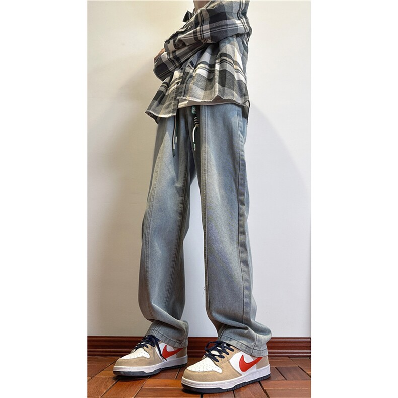 k1086-p55-控78M-5XL大码现货折皱宽松cleanfit牛仔裤,男装牛仔裤,星座116
