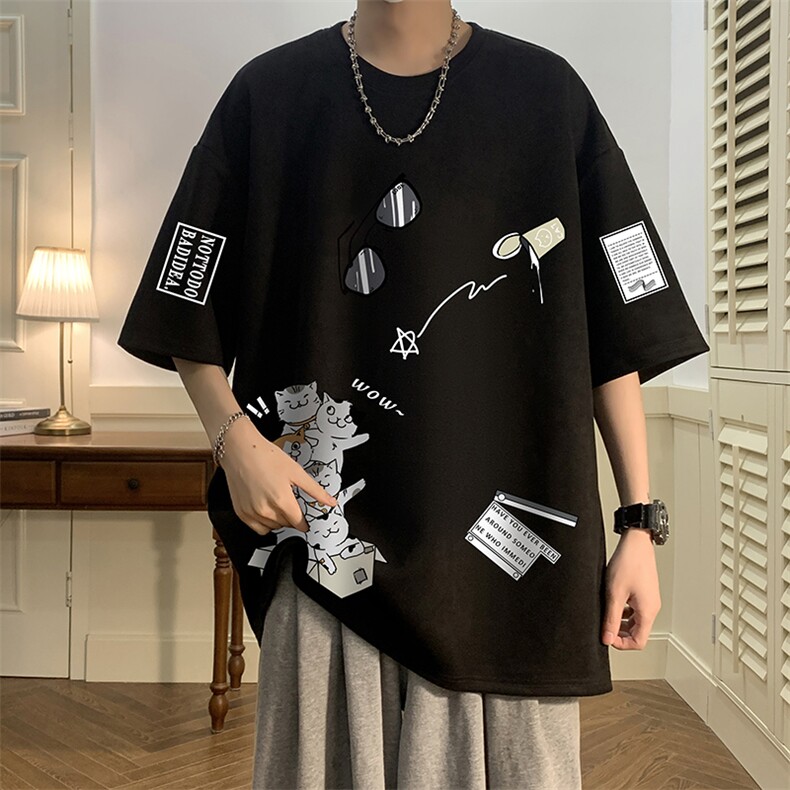 麂皮绒短袖t恤男大码半袖男 JD82115-P25图片