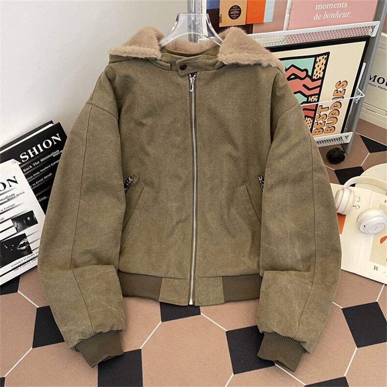 美式夹克男冬季加绒加厚棉服帆布棉衣外套MY9806-P183可拆卸帽子图片