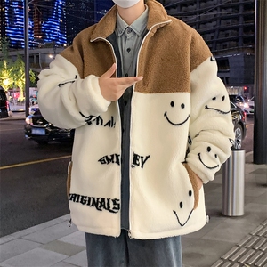 新款冬款加绒加厚棉衣羊羔绒潮流外套青少年ins男装MY106P95图片