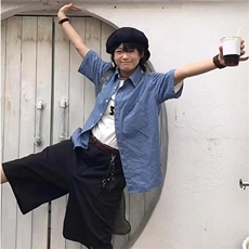 【现货】DB419-P37美式复古蓝色格子廓形短袖衬衫男夏季松弛感，男装T恤，星座603-2