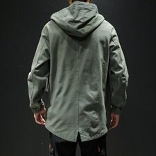 2021春秋季新款日系黑墙潮男大码中长燕尾连帽夹克外套J983-P75，男装夹克，电商A001