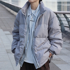 墨绿色羽绒服男款冬季加厚保暖白鸭绒面包服cleanfit立领宽松外套，男装羽绒服，电商A007