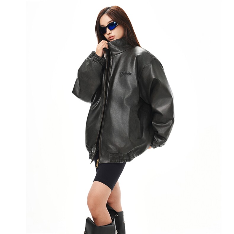 冬季加棉加厚皮夹克男女款铆钉刺绣美式棉衣225-2-Y210-P150,男装夹克,星座225-2