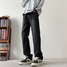 现货主推款加大码纯色直筒牛仔裤男XZ-310A-2BK305P50控78，男装牛仔裤，星座310A-2