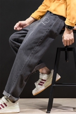 NK46072-P45加绒-P55百搭牛仔裤男士宽松九分裤男直筒裤子男，男装牛仔裤，电商A040A