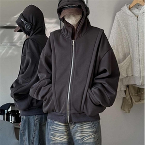 加绒开衫男春秋冬原版质量420克加绒奥粒绒卫衣外套WY8104 P94图片