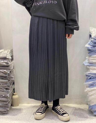 压褶半裙显瘦三色，女装半身裙，SMOOTH