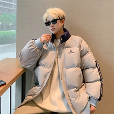 美式拼接棉服男冬季新款宽松立领面包服小个子棉衣外套8857/P105，男装棉衣，星座506