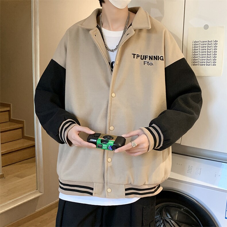 新款棒球服美式复古拼色高级感外套男潮牌oversize夹克衫JY95-P55,男装夹克,星座1008-1