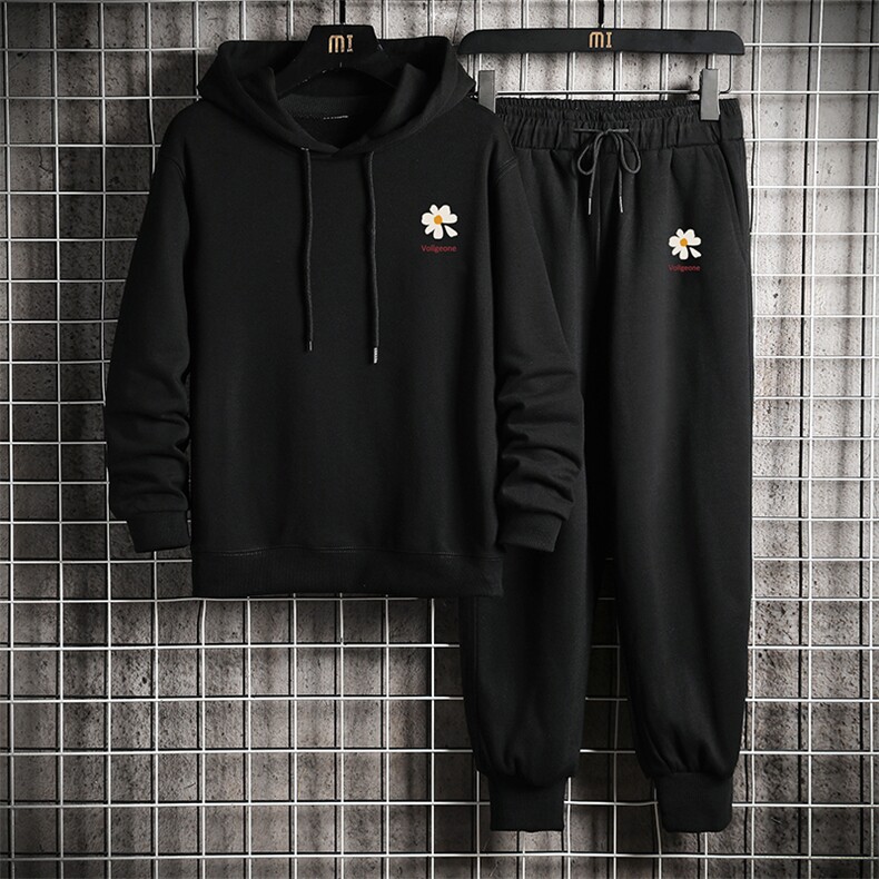 TL8059-P80 连帽卫衣套装男运动套装两件套长袖运动服 网格挂拍图片