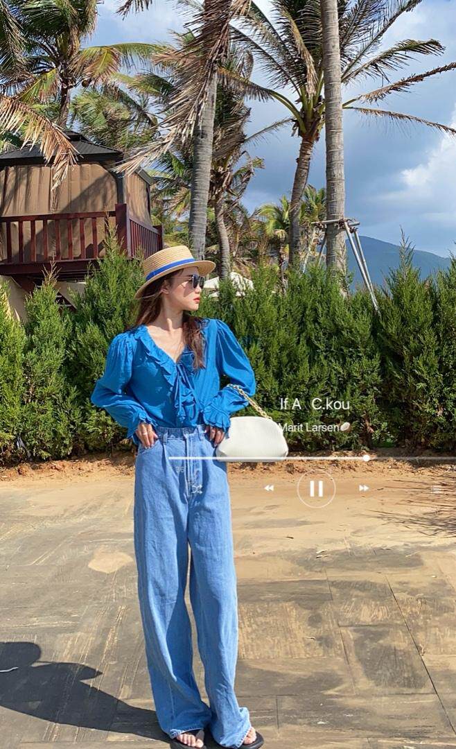 韩系木耳边小衫，其它，唇蔻