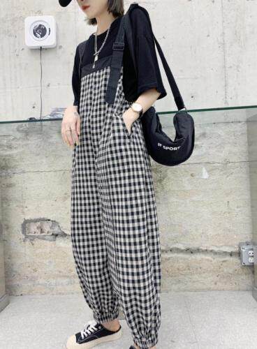 格子背带裙，女装，S·F·R