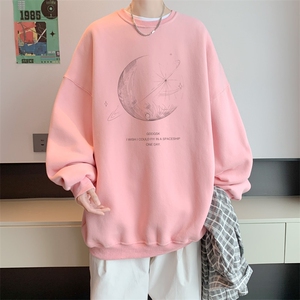 已注册华棉秋冬内景新款百搭圆领卫衣男潮宽松WY9381/P35加绒P45,中袖长裙春季怎么搭配图片