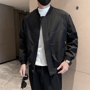 社会小伙男士秋冬纯色2025秋季长袖夹克店主风 JK0816-P115图片