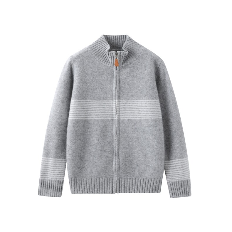 男女通用秋冬七针双股半开拉链2025新款，童装儿童羊绒衫，旭泰羊绒
