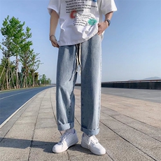 夏季款牛仔裤男宽松学生韩版潮流ins百搭阔腿N003P35，男装牛仔裤，星座1116-2