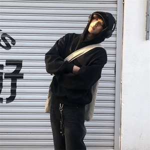抖音得物高品质二开 秋冬美式高街重磅结构辑明线连帽卫衣外套W75图片