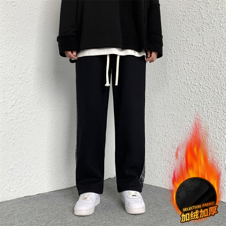 新款男百搭设计感加绒港风休闲裤K66H-P50控78,男装休闲裤,星座717