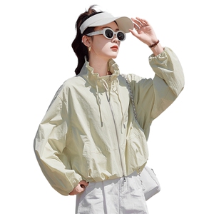 清新绿色防晒衣女款夏季2025新款韩版宽松休闲轻薄透气防晒服外套图片