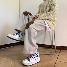 直筒裤子男款冬季高级感小众休闲裤秋冬款补丁裤加厚H125P50，男装休闲裤，星座1116-2