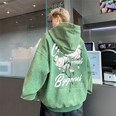 得物抖音高品质二开360克重磅做旧炒雪花纯色连帽水洗卫衣16026，男装卫衣，电商A486
