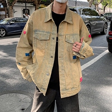 Mars网红美式街头黄泥水洗做旧复古牛仔衣JK5526P78，男装夹克，星座1116-2