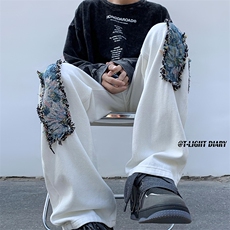 B221美式ins高街小众个性男女款休闲牛仔裤LK23002-P60控78，男装牛仔裤，电商B221