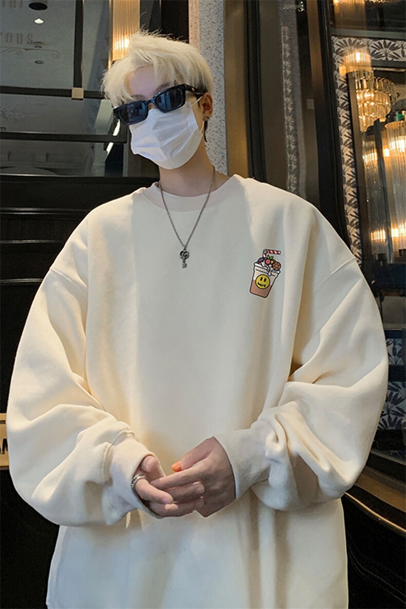 ！圆领卫衣男装港风长袖T恤男外套男WY251-特P23,男装T恤,电商B367