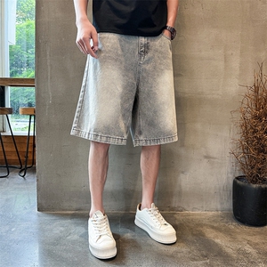 夏季痞帅宽松牛仔短裤Z038#-P45图片