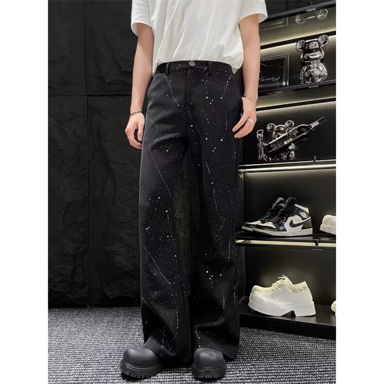 简约轻奢高级感满天星西服套装男士小众设计休闲西裤西装两件套,男装西服套装,星座506A