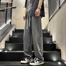 复古牛仔裤男直筒宽松阔腿A408P45，男装牛仔裤，星座712