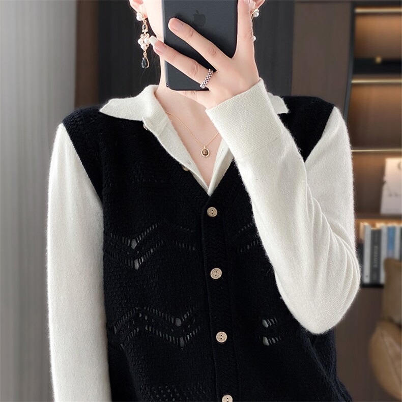 新款韩版宽松显瘦2024年秋季羊毛马甲休闲百搭，女装马甲，琳华羊绒