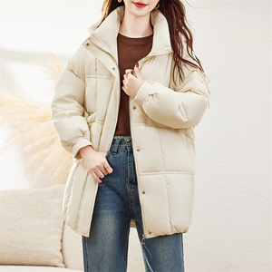 羽绒服女冬季2024年新款女款时尚洋气外套秋冬白鸭绒中长款面包服图片
