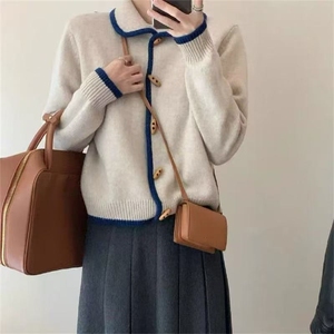 女士秋冬简约时尚加厚开衫羊毛图片