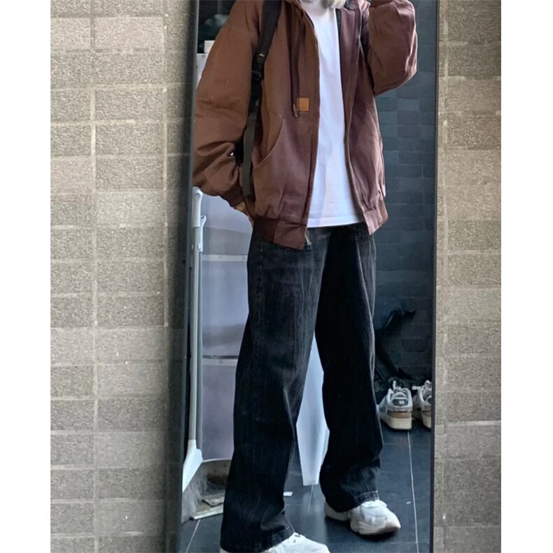 高街美式复古水洗做旧扎染牛仔裤男宽松设计感微喇叭vibe阔腿裤子,男装牛仔裤,星座601-1