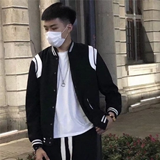 新款春秋季棒球领潮流时尚潮牌标准拼色夹克男女青春流行长袖潮，男装夹克，星座601-1