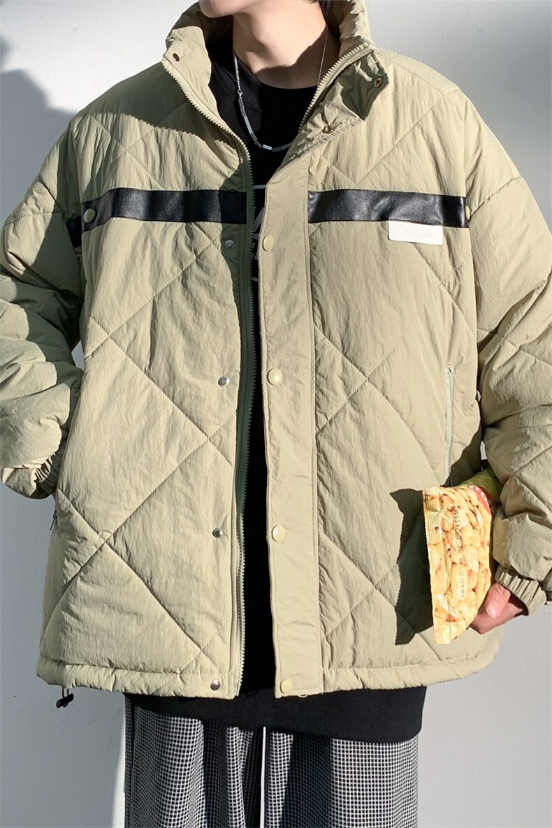 ！2023冬季新款立领菱形格棉服潮流情侣外套MYTC121P7,男装棉衣,电商B220