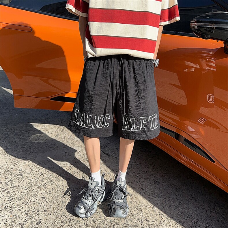 夏季新款泡泡纱印花新款男女同款短裤XZ102B-1-DK2506P20,男装牛仔裤,星座102B-1