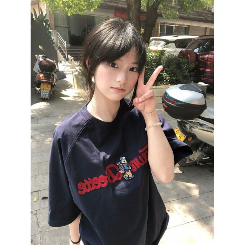 H0826-P35刺绣220克纯棉休闲显瘦短袖t恤女，女装T恤，星座617A-2