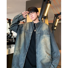 2024重磅美式水洗做旧牛仔夹克ins潮8932P65，男装夹克，星座410-2