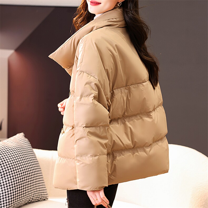 2022冬季韩版羽绒服女装中长款过膝立领加厚保暖百搭白鸭绒小个子,女装羽绒服,曼娅璐