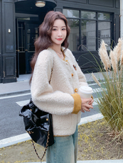 新款现货皮毛一体外套2C087-9280-P189K269，女装短外套，2C087