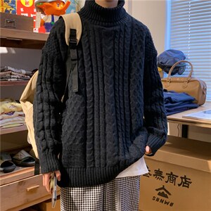 新款秋冬季高领毛衣纯色百搭港风情侣款加厚上衣毛衣E  M319-P43图片