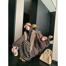 两面穿现货重磅短款座山雕棉衣男女双面穿毛毛绒棉服加厚外套，男装棉衣，电商A486-1