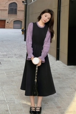 26春大货假两件拼接连衣裙2D001-6302-P125-K178，女装连衣裙，2D001