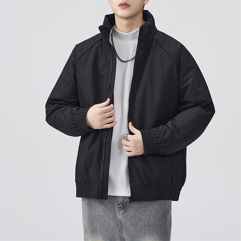 现货美式高街休闲夹克冬季三防立领纯色户外工装加厚棉服外套,男装夹克,电商A486