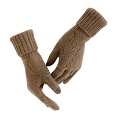 2025秋冬百搭时尚简约中长款半指羊绒手套，手套，远腾羊绒